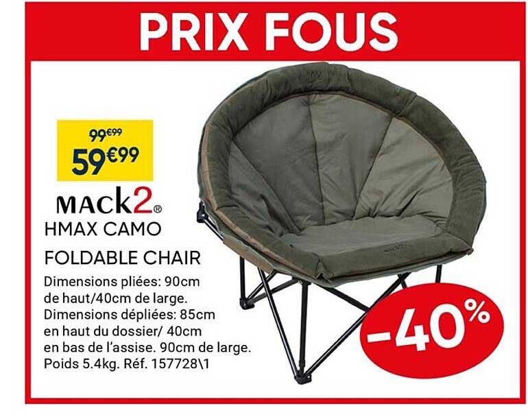 mack2 himax camo foldable chair