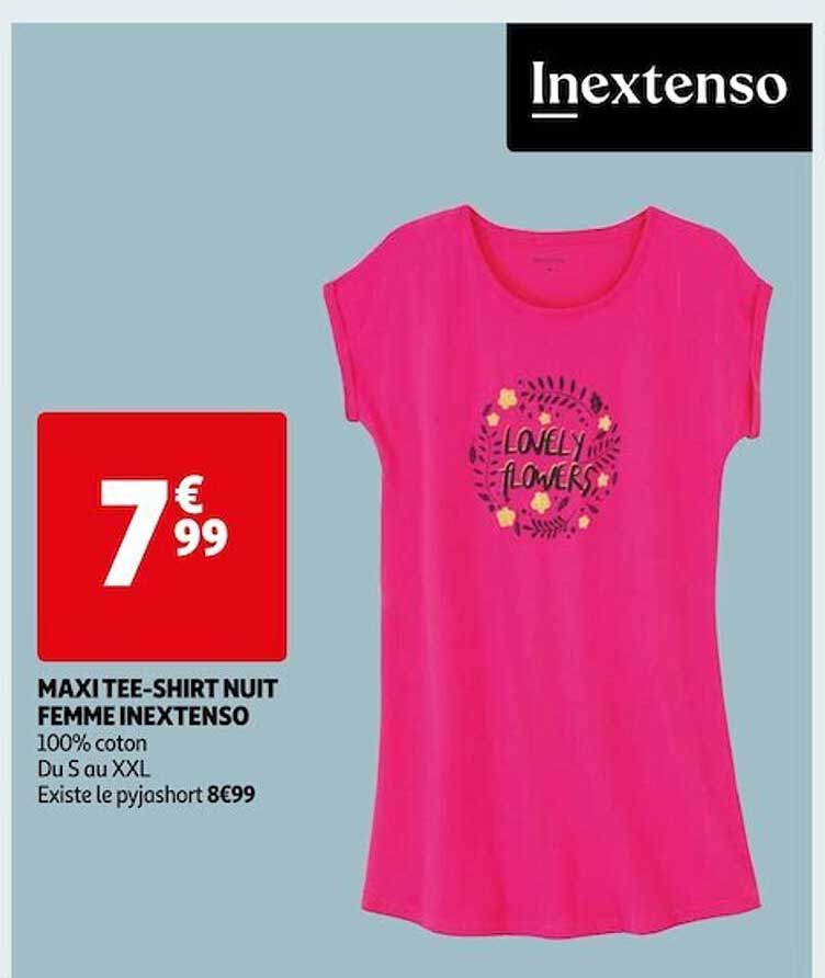 maxi tee-shirt nuit femme inextenso