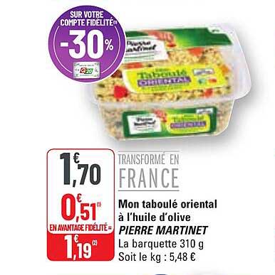 mon taboulé oriental à l'huile d'olive pierre martinet