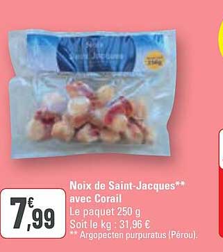 noix de saint-jacques avec corail