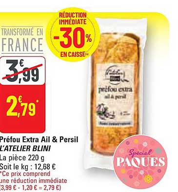 préfou extra ail & persil l'atelier blini