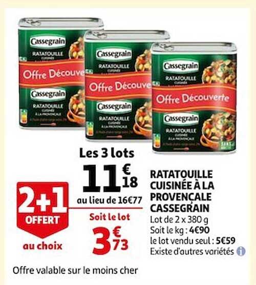 Ratatouille Cuisinée à La Provençale Cassegrain