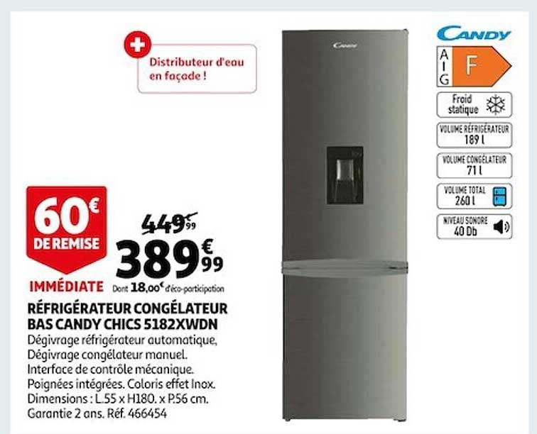 réfrigérateur congélateur bas candy chics 5182xwdn