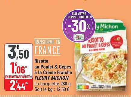 risotto au poulet & cèpes à la crème fraîche fleury michon