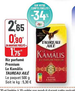 riz parfumé premium le kamâlis taureau ailé