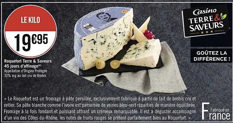 roquefort terre & saveurs 45 jours d'affinage