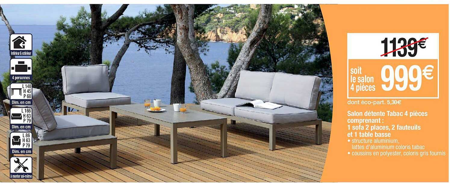 salon détente tabac 4 pièces