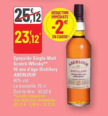 speyside single malt scotch whisky 10 ans d'âge distillery aberlour