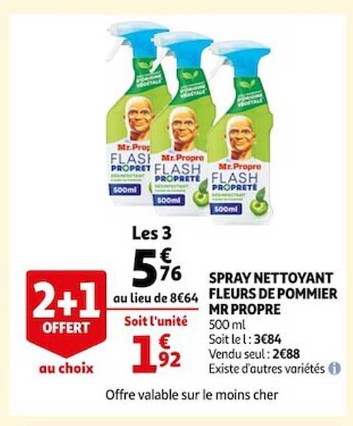 spray nettoyant fleurs de pommier mr propre