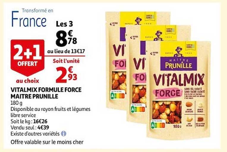 vitalmix formule force maitre prunille