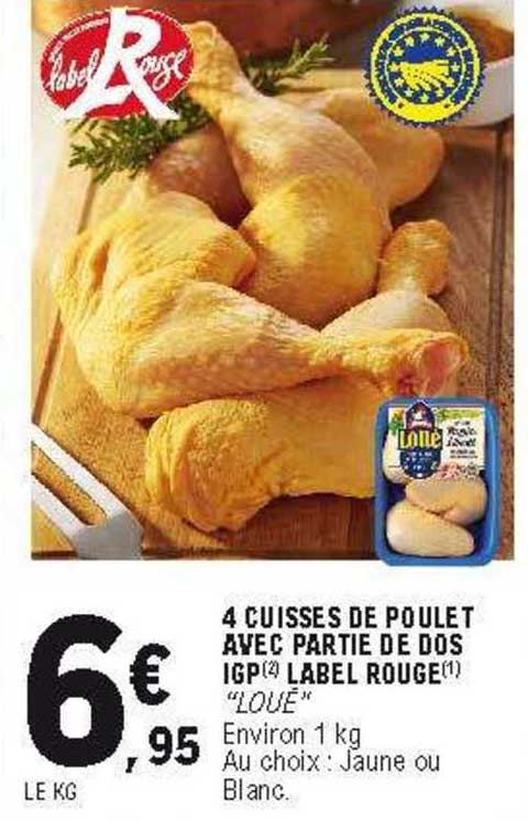 4 cuisses de poulet avec partie de dos igp label rouge