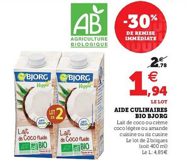aide culinaires bio bjorg