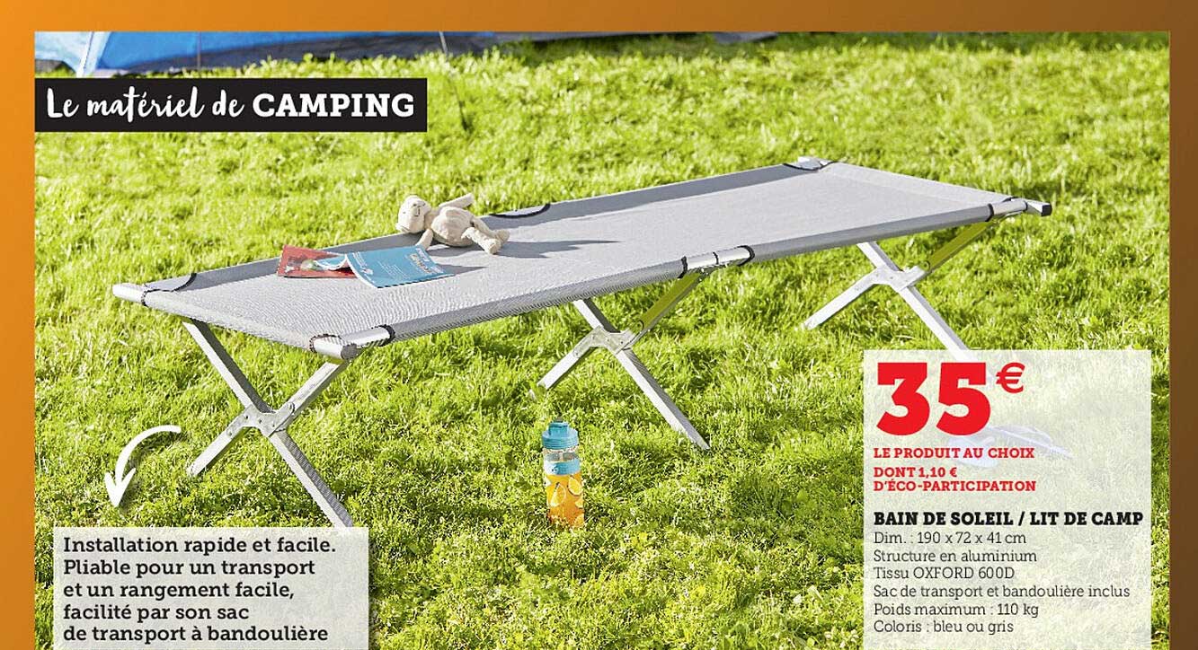 bain de soleil - lit de camp