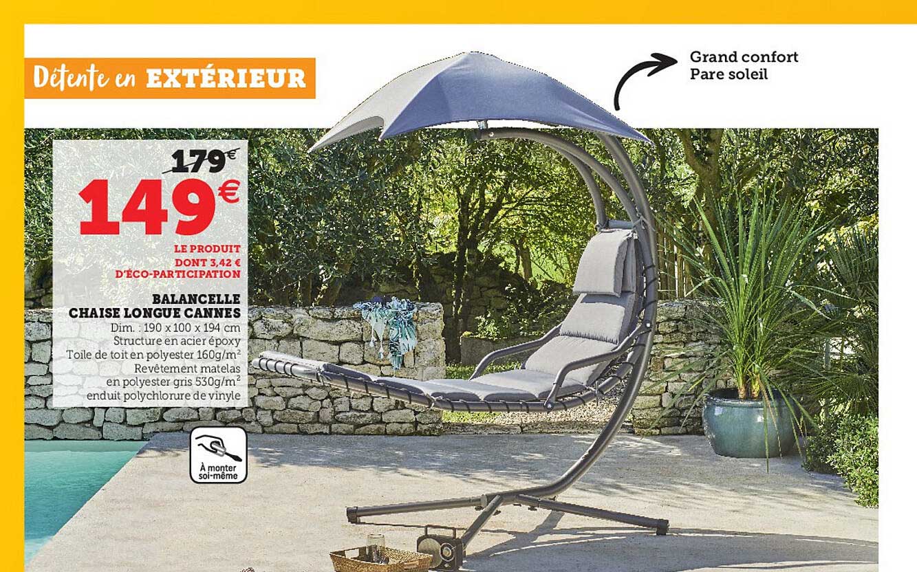 balancelle chaise longue cannes