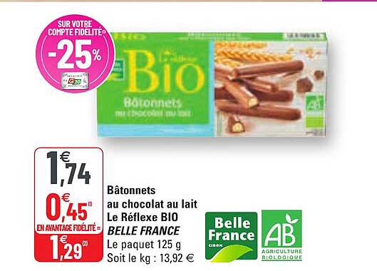 Bâtonnets Au Chocolat Au Lait Le Réflex Bio Belle France