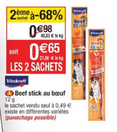 beef stick au bœuf vitakraft