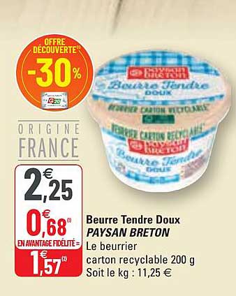 beurre tendre doux paysan breton