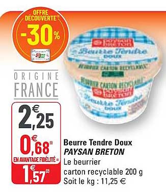 beurre tendre doux paysan breton