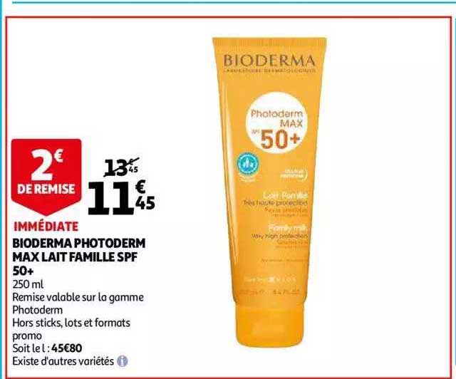 bioderma photoderm max lait famille spf 50+