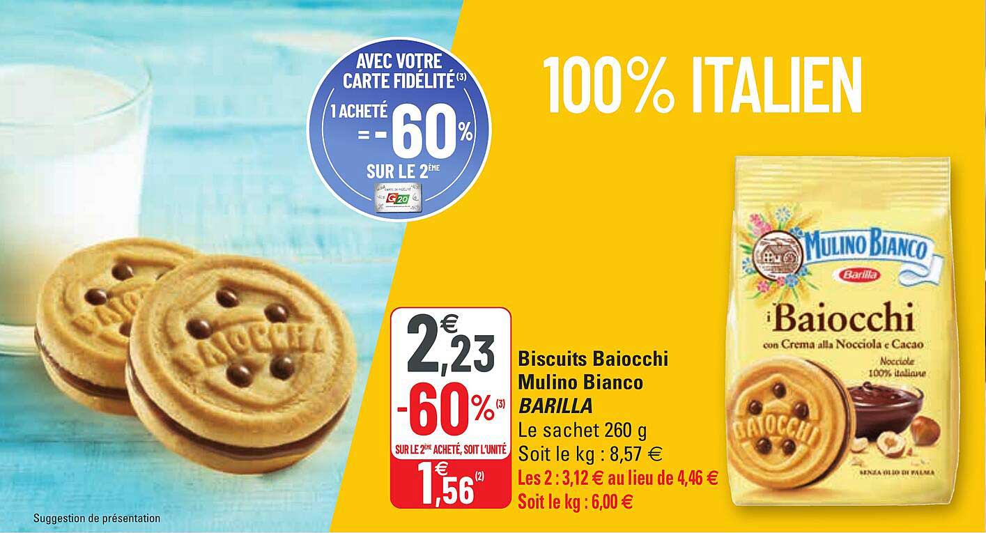 biscuits baiocchi mulino bianco barilla