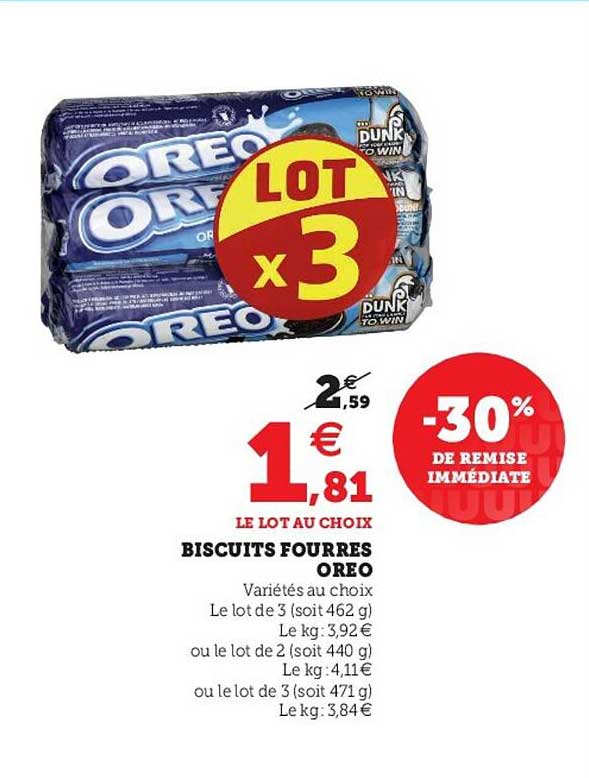 Biscuits Fourrés Oreo