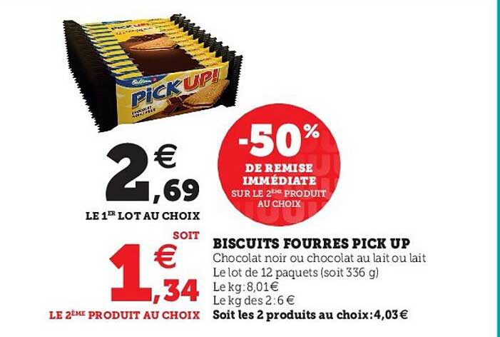 biscuits fourrés pick up