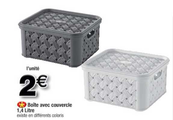 boîte avec couvercle 1,4 litre