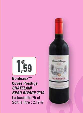 bordeaux cuvée prestige châtelain beau rivage 2019