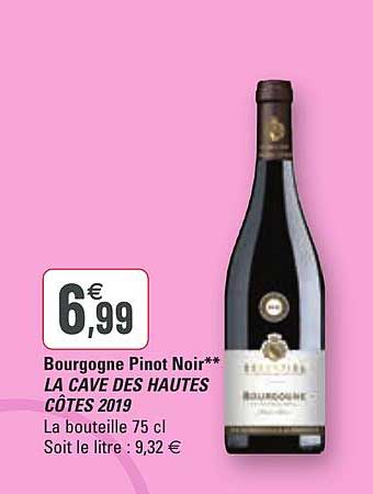 bourgogne pinot noir la cave des hautes côtes 2019