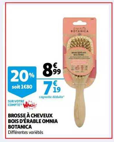 brosse à cheveux bois d'érable omnia botanica