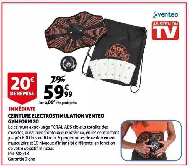 ceinture électrostimulation venteo gymform 20