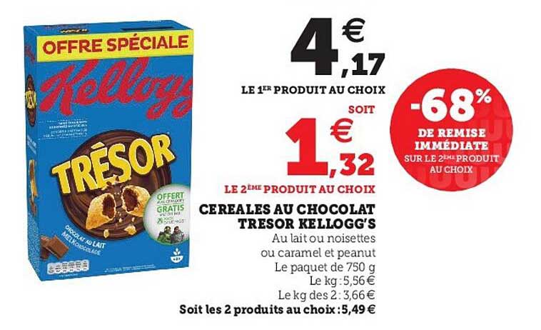 Céréales Au Chocolat Trésor Kellogg's