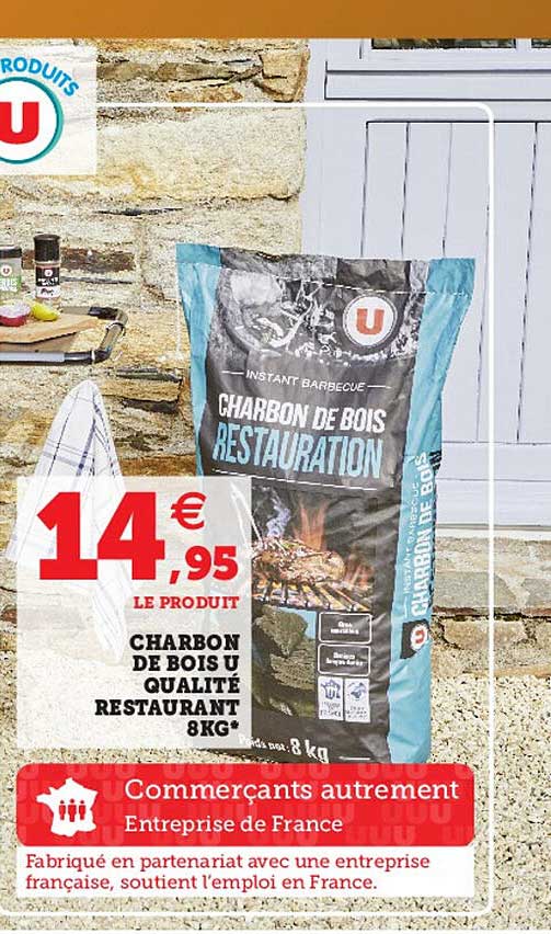charbon de bois u qualité restaurant 8 kg