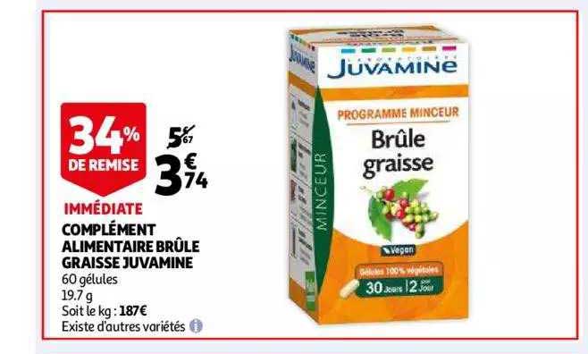 complément alimentaire brûle graisse juvamine