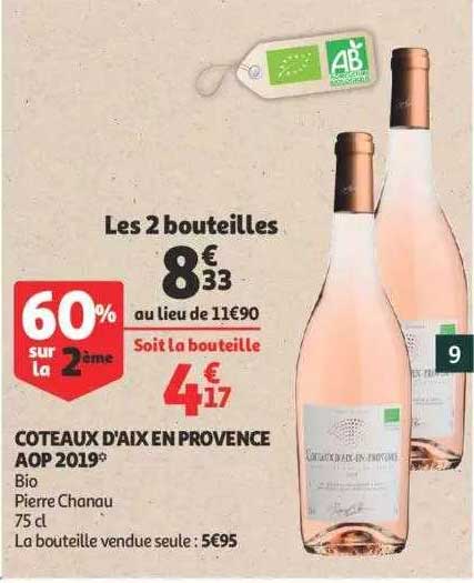 côteaux d'aix en provence aop 2019 bio pierre chanau