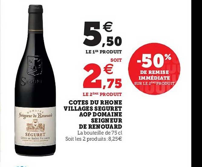Côtes Du Rhône Villages Seguret Aop Domaine Seigneur De Renouard