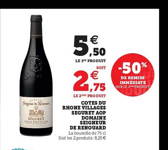 côtes du rhône villages seguret aop domaine seigneur de renouarg