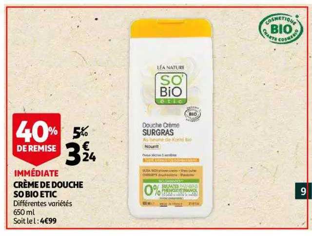 Crème De Douche So Bio étic