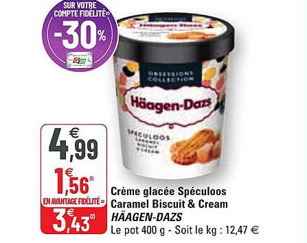 crème glacée spéculoos caramel biscuit & cream häagen-dazs