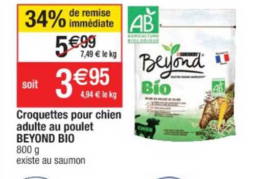 croquettes pour chien adulte au poulet beyond bio