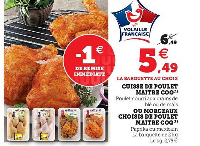cuisse de poulet maître coq ou morceaux choisis de poulet maître coq