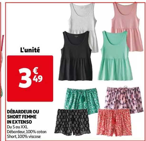 débardeur ou short femme in extenso