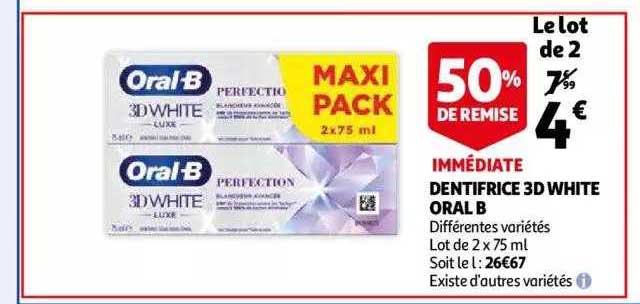 dentifrice 3d white oral b