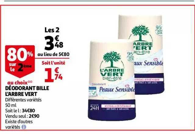 déodorant bille l'arbre vert