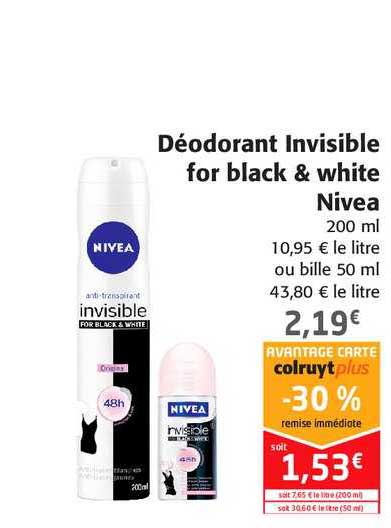 Déodorant Invisible For Black & White Nivea