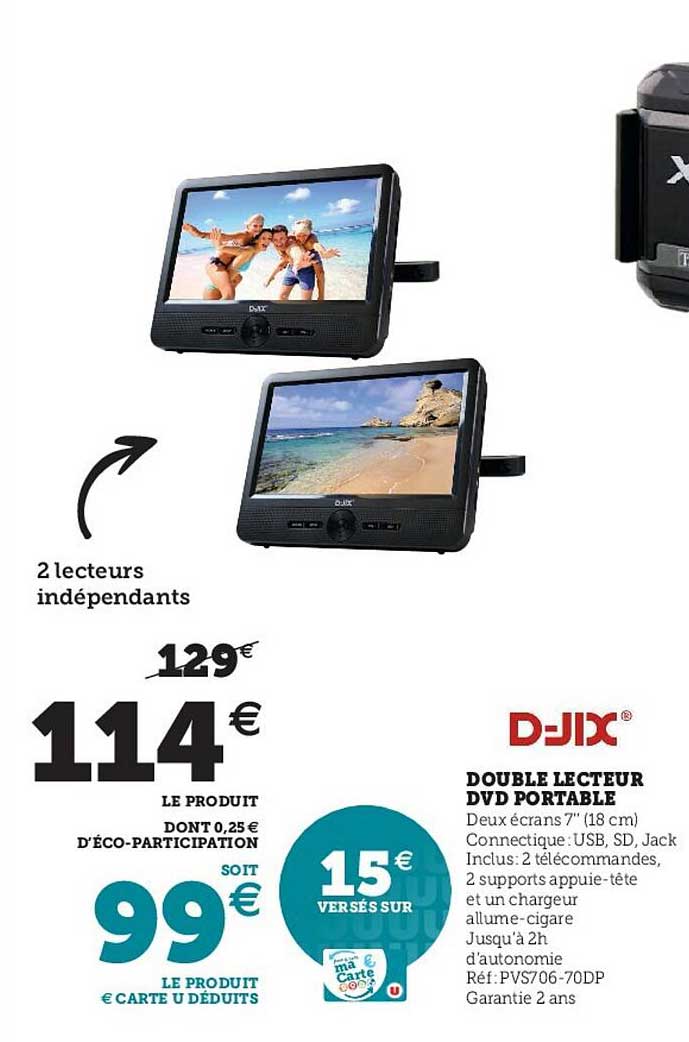 double lecteur dvd portable