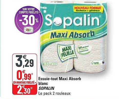 essuie-tout maxi absorb blanc sopalin