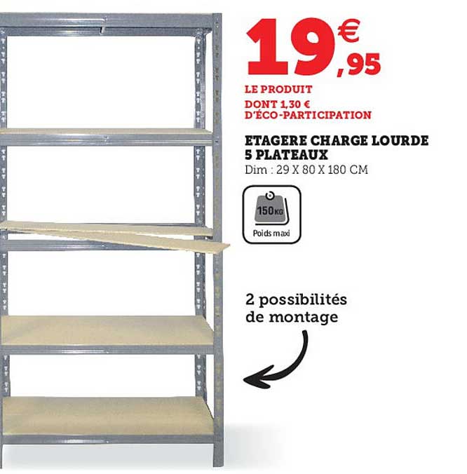 étagère charge lourde 5 plateaux