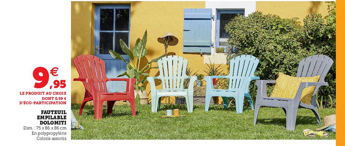 fauteuil empilable dolomiti