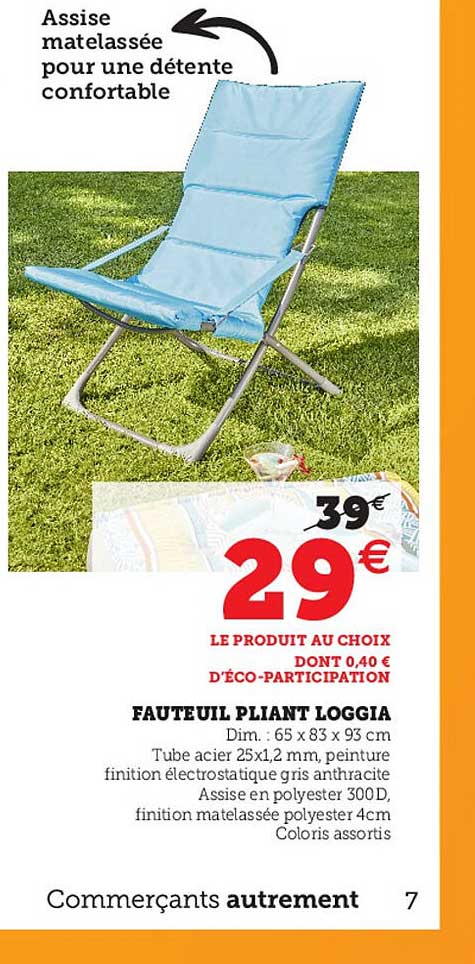fauteuil pliant loggia